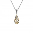 Sterling Silver 22k Gilded Teardrop Trinity Pendant