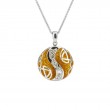 Sterling Silver 22k Gilded Diamond Faerie Pool Pendant-1