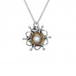 Sterling Silver 10k Cabachon White Topaz Tempest Pendant-1