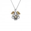 Sterling Silver 10k Cabachon White Topaz Double headed Dragon Pendant  Small CZ Eyes-1