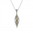 Sterling Silver 10k Marquise White Topaz Pendant