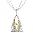 Sterling Silver Rhodium 10k with CZ Tower Gateway Pendant-1