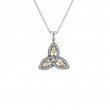 Sterling Silver 10k Trinity with CZ Pendant Small-1