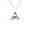 Sterling Silver 10k Trinity with CZ Pendant Small