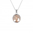 Sterling Silver 10k Rose Tree of Life Pendant Small