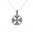 Sterling Silver 10k CZ Celtic Cross Pendant-1