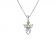 Sterling Silver 10k Guardian Angel CZ Small Pendant-1