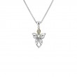 Sterling Silver 10k Guardian Angel CZ Small Pendant