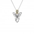 Sterling Silver 10k Guardian Angel CZ Pendant-1