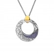 Sterling Silver Oixidized 10k Comet  Amethyst Pendant with Gold Bail-1