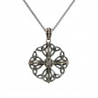 Sterling Silver 10k CZ Celestial Pendant-1