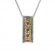 Sterling Silver Oxidized  10k Barked Rectangular Scavaig Pendant