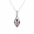 Sterling Silver 10k Guardian Angel Amethyst Pendant Small