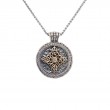 Sterling Silver 10k CZ Celestial Medallion Pendant-1