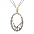 Sterling Silver 10k Yellow CZ Dragonfly Gateway Pendant-1