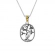 Sterling Silver 18k Tree of Life Pendant Small