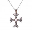 Sterling Silver Fresh Water Pearl  Aphrodite Cross Pendant