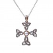 Sterling Silver Fresh Water Pearl  Aphrodite Cross Pendant-1