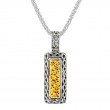 Sterling Silver 18k Dragon Weave Bar Pendant-1