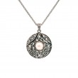 Sterling Silver 10k Fresh Water Pearl Round Aphrodite Pendant-1