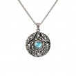 Sterling Silver 10k Swiss Blue Topaz Round Aphrodite Pendant-1