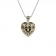 Sterling Silver 10k Celtic Heart Small Pendant with CZ's-1