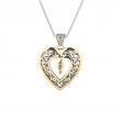 Sterling Silver 10k with CZ's Double Sided Celtic Open Heart Pendant