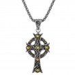 Sterling Silver 18k Large Ornate Cross Pendant-1
