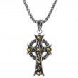 Sterling Silver 18k Large Ornate Cross Pendant