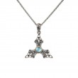 Sterling Silver 10k Sky Blue Topaz & CZ Celestial Pendant Small-1