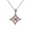Sterling Silver 10k Synthetic Blue Sapphire Forget-Me-Not Pendant-1