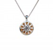 Sterling Silver 14k Gilded Black CZ Celestial Pendant-1