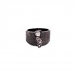 Sterling Silver Raw Diamond Ring with Black Rhodium 0.18ctw