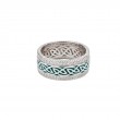 Sterling Silver Green enamel and CZ Window to the soul Ring-1