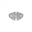 Sterling Silver Sky Blue Enamel and White CZ Butterfly Ring-1