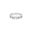 White Devotion Knot Princess Cut  Solitaire D.25ct Anna Ring