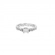 White Eternity Knot Princess Cut Solitaire Dia .50 G VS1 Katrine Ring-1