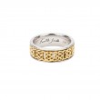 WhiteYellow Celtic Gate Wide Knot Leven Ring-1