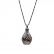 Sterling Silver Oxidized 10k Tree of Life Textured Keepsake Vial-1