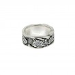 Sterling Silver Oxidized CZ Rocks 'n Rivers Ring