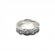 Sterling Silver Oxidized CZ Rocks 'n Rivers Ring