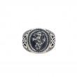 Sterling Silver Oxidized Lion Rampant Large Ring