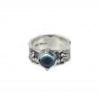 Sterling Silver Oxidized Sky Blue Topaz & CZ Rocks 'n Rivers Ring