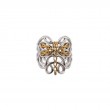 Sterling Silver Oxidized 10k Yellow Dragonfly Ring-1