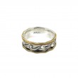 Sterling Silver 10k Wave Rocks 'n Rivers Ring