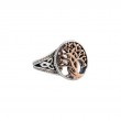 Sterling Silver 10k Rose Tree of Life Ring-1