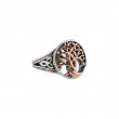 Sterling Silver 10k Rose Tree of Life Ring