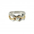 Sterling Silver Rhodim 10k White Fresh Water Pearl Rocks 'n Rivers Ring-1