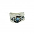 Sterling Silver 10k London Blue Topaz & CZ Ring