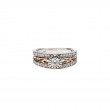 Sterling Silver Oxidized 10k Rose CZ Brave Heart Ring